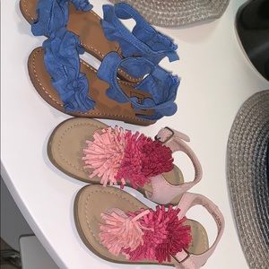 Two pair of toddler girls sandals